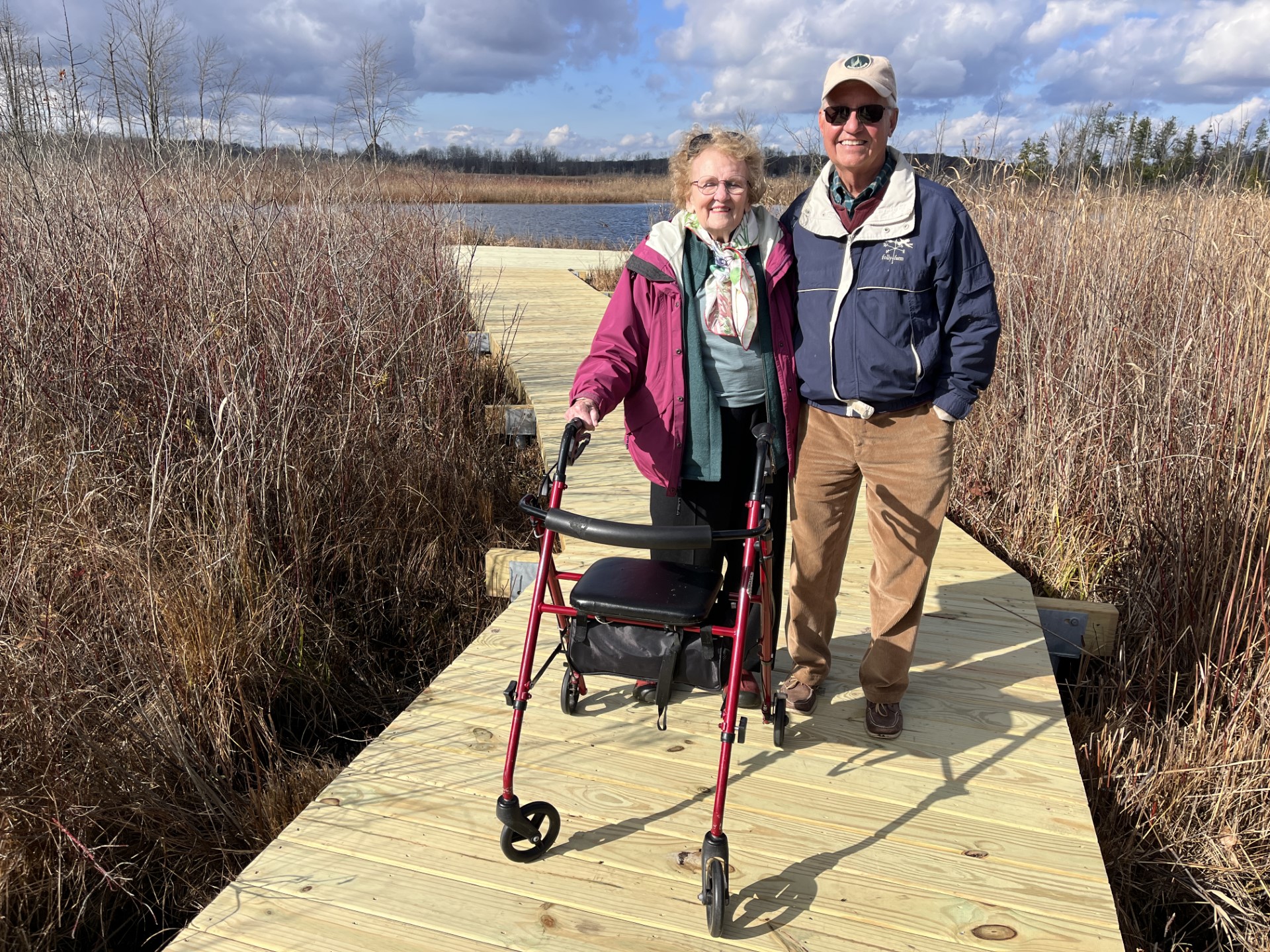 Board member Charlie Turner with longtime supporter Phyllis Schroeder, whose generosity made the entire project possible