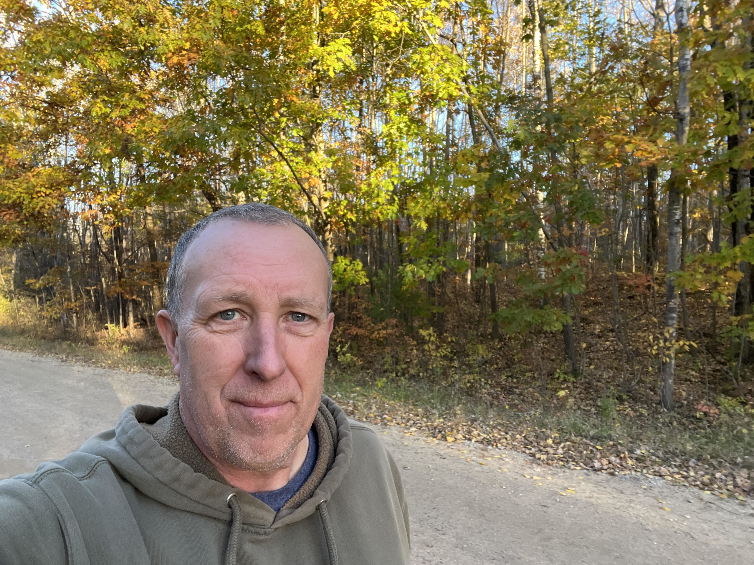 Daryl trekking in Gladwin County